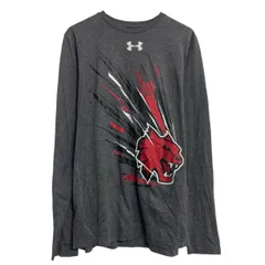 UNDER ARMOUR 長袖 プリントTシャツ アンダーアーマー M グレー ロンT ロングTシャツ 古着卸 アメリカ仕入 a703-5923