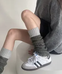 レッグウォーマー 配色靴下 レディース