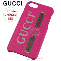 GUCCI】グッチ レザー ロゴプリント iPhone7/8ケース Black - メルカリ