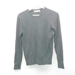 ◇ NANO universe シンプル リブニット ラウンドネック 長袖 セーター サイズ縦S横L ブラック レディース E  【1307260042207】