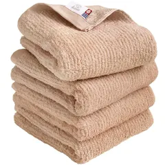 【新着商品】今治タオル 認定 フェイスタオル hiorie(ヒオリエ) リバースタオル 4枚セット モカ 日本製 速乾 吸水 今治ブランド 綿 コットン100％ 0