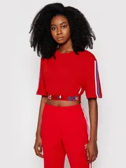 adidas Adicolor Primeblue Tricolor Women's Crop Top アディダス ショート丈 トップス Tシャツ Y2K