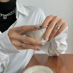リングセット リング フリーサイズ シルバー 指輪 男女兼用 大きいサイズ シルバー フリーサイズ 人差し指 ブランド 太め ファッション 金属アレルギー対応 スチール クーポン利用 1000円 ポッキリ 送料無料