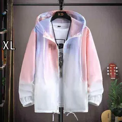 [XL]春 コーデ メンズ 用 服 シンプル ファッション オシャレ 大人 かっこいい 紳士服 カジュアル フード付き 通気性 グラデーション ジャケット  カジュアル 通勤スタイル 重ね着コーデ ゆったりシルエット 軽アウター