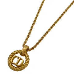 クリスチャンディオール Christian Dior ロゴ ネックレス CD ラウンド ネックレス GP ゴールド レディース 【中古】
