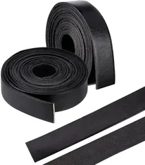 PH PandaHall レザーテープ 持ち手 牛革 リボン 長さ4m 厚さ2.5mm 幅2cm 革の補修テープ 簡単補修 柔らかい 手作り ハンドメイド 革小物 手芸用 縫製工芸 衣類 飾り 黒色(ブラック)