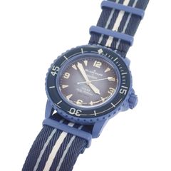 【中古】【Aランク】BLANCPAIN×Swatch ブランパン×スウォッチ フィフティファゾム アトランティック オーシャン メンズ 腕時計 SO35A100 青文字盤【ISEYA】