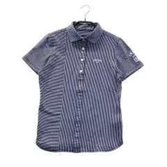 サイズ：M CALLAWAY キャロウェイ  半袖ポロシャツ ストライプ柄 ネイビー系 [240101509032] ゴルフウェア レディース ストスト