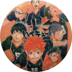 【中古】バッジ・ピンズ(キャラクター) 烏野高校(7人/背景オレンジ) 「ハイキュー!! コレクション缶バッジ 第4弾」