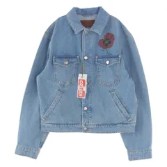 KENZO ケンゾー デニムジャケット 22AW FC65DV3019GI TRUCKER DENIM JACKET ポピープリント スカイブルー トラッカー デニムジャケット インディゴブルー系 L【中古】のサムネイル
