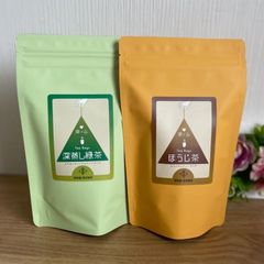 【三角ティーバッグ深蒸し緑茶20個入り＆ほうじ茶20個入りセット】
