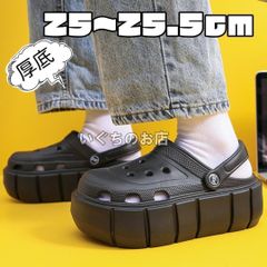 25㎝　25.5㎝　ブラック 厚底　クロックス クロッグサンダル クロッグ①