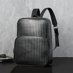 ★ビジネスリュック 編み込み ビジネス メンズ レディース バッグ pu革 パソコンバッグ クッション材入り バックパック A4対応