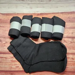 【新品】シンプル無地 ブラックソックス 6足セット