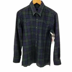 ランバン LANVIN ブラックウォッチ シアー ウールシャツ メンズ  38/15のサムネイル