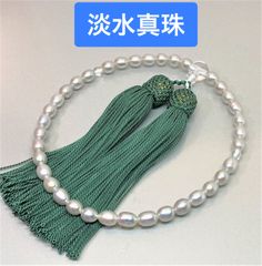 色テリ最高　淡水真珠グレーカラー　念珠　数珠　全宗派使用可能　保証＆手引き付