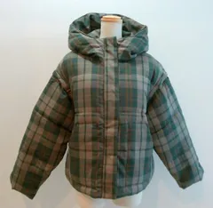 earth music&ecology アース ミュージックアンドエコロジー アウター 中綿ジャケット ブルゾン ジャンパー フード付き 2WAY Fサイズ カーキ チェック柄 j a201 f 0123