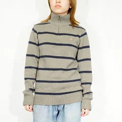 USA VINTAGE Polo by Ralph Lauren BORDER PATTERNED HALF ZIP DESIGN COTTON KNIT/アメリカ古着ポロバイラルフローレンハーフジップデザインコットンニット