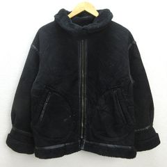 H■ビームス/BEAMS HEART 裏ボア フェイクムートンジャケット/黒/LADIES■8【中古】