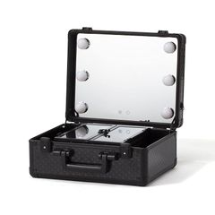 Francfranc フランフラン ヴァリーズ ハリウッドボックス ブラック Sサイズ メイクボックス 鏡付き LEDライト 化粧箱 コスメ収納ボックス 卓上鏡台 ミニドレッサー