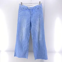 【中古】JIL SANDER 革パッチ ワイドフレア デニムパンツ W28L34 ※カットオフ ジルサンダー[24]のサムネイル