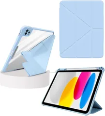 unomarl ipadmini6ケース ipadmini7 第6世代 第7世代 ペン収納 軽量 薄型 ミニ スタンド オートスリープ 縦 置き 全面保護(スカイブルー)