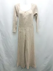 ◇ ⊇ archives アルシーヴ ラメ 長袖 ロング ニットワンピース サイズF ベージュ レディース E  【1501160036506】