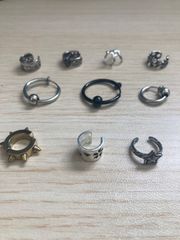 【在庫処分】 イヤーカフ フェイクピアス 10点セット メンズ fp-977