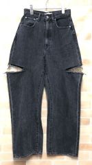 【中古】 MOUSSY マウジー THIGH SLIT BLK LOOSE STRAIGHT ブラック 25 111424603のサムネイル