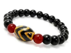 天珠 ブレスレット山形天珠 パワーストーン ブレスレット メンズ レディース 天然石 数珠 アクセサリー メンズブレスレット