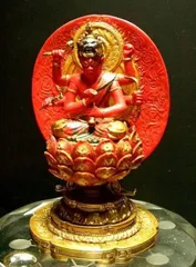 苫小牧バナナ】中古保管品 希少 阿含宗 仏像 仏教 愛染明王 座像 背面