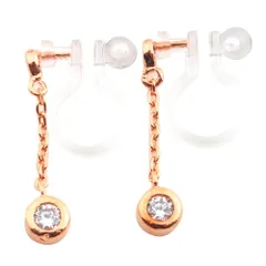 【B：ピンクゴールド × イヤリング】[Cream dot. クリームドット公式] イヤリング レディース チェーン 一粒 ビジュー ロング 揺れる 上品 大人 カジュアル オフィス 女性 結婚式 アクセサリー ギフト 