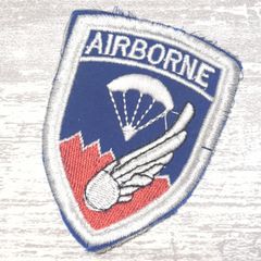 E78 ベトナム 戦争 ワッペン AIR BORNE パラシュート 米軍 サバゲー ミリタリー 軍物 古着 青