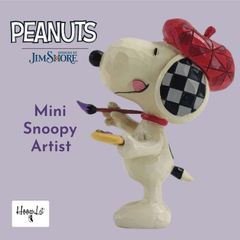 Snoopy Artist Mini Figurine Doll Antique Gift Present Peanuts Jim Shore Interior Decor