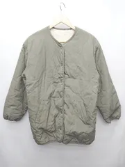 ◇ ⊇ GLOBAL WORK リバーシブル　キルティング　ボア 長袖 ジャケット サイズM カーキ　アイボリー レディース P  【1410160003282】