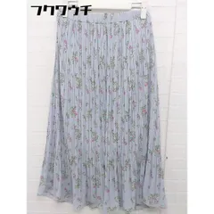 ◇ ROPE PICNIC ロペピクニック 花柄 ロング ランダム プリーツ スカート サイズ38 ブルー系 レディース  【中古】 【1108030008054】