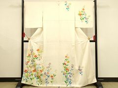 平和屋着物■訪問着　草花文　正絹　逸品　AAAS2821ay