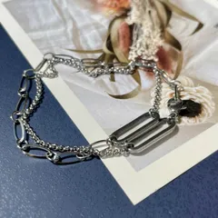 汗をかいても安心♡ サージカルステンレス 2連ブレスレット チョーカー サイズオーダー