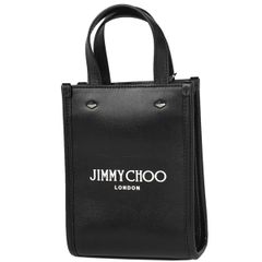 ジミーチュウ JIMMY CHOO ロゴ ハンドバッグ ミニ N/S トートバッグ 2WAY ショルダーバッグ ハンドバッグ レザー ブラック レディース 【中古】