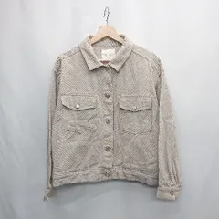 ◇ ⊇ RAY CASSIN レイカズン コットン100% 長袖 デニムジャケット ジージャン サイズF サンドベージュ系 レディース E  【1502180042195】