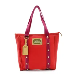 ルイヴィトン LOUIS VUITTON アンティグア カバMM ハンドバッグ M40034 レッド×ピンク トートバッグ キャンバス 7-8-617