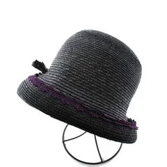 アナスイ ANNA SUI 麦わら帽子 つば広 ハット 黒 /YM ●Dのサムネイル