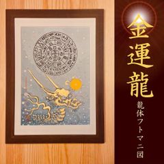 ◆金運龍・龍体フトマニ図額装◆解説書付属◆
