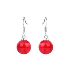 【新品】 Bellitia Jewelry 白/金/赤 淡水パール ピアス ボール レディース フックピアス ドロップ ダングル 真珠 シルバー925 純銀 低刺激性 ニッケルフリー 6MM 8MM 10MM 1