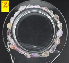 ②【1点もの】新品◆スーパーセブンクォーツ ７チャクラ 小粒原石パワーストーンブレスレット◆天然石 水晶 ヒーリング レディース メンズ 内周約16cm