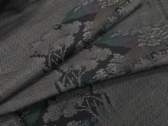 平和屋着物▽本場大島紬　単衣　9マルキ　泥染め　風景草木文　正絹　逸品　CAAP6311vf