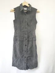 ◇ ⊂ Levi's リーバイス ノースリーブ ミニ丈 デニム ワンピース サイズS ブラック系 レディース E  【1508060009234】