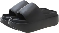 APOSITV 厚底サンダル レディース 厚底ミュール eva 軽量 フラット 6cmヒール Large( ブラック,  L)