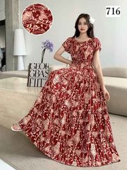花柄 ワンピース レディース オフショルダー 即購入OK ロング丈 ロングワンピース マキシ丈 クルーネック 夏 半袖 薄手 ゆったり 大人可愛い 体型カバー 総柄 カジュアル きれいめ おしゃれ リゾート 旅行guwei04