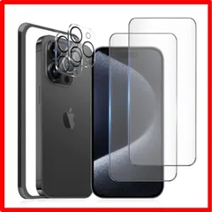 【匿名配送】 iPhone 15Pro_クリア（全面保護） 【4枚セット】iPhone15Pro ガラスフィルム 全面保護［2枚］iPhone15Pro カメラ